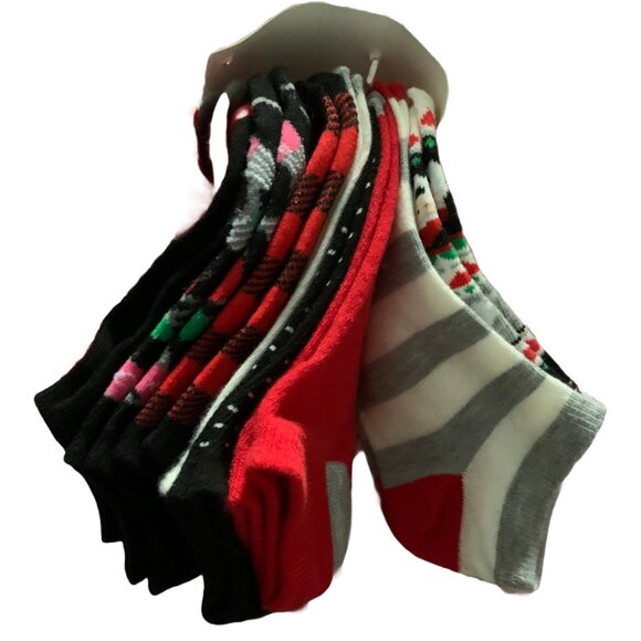 NWT HALLMARK Women's 10-pack Low Cut Ankle Novelty Christmas/Holiday Socks - Picture 4 of 6